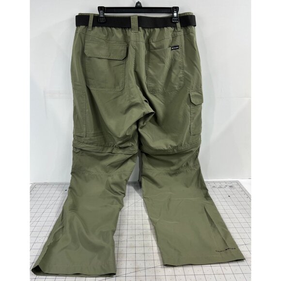 Columbia Men’s Convertible Cargo Pants Olive Green 36x32 Nylon Belted Lightweigh - Picture 2 of 9